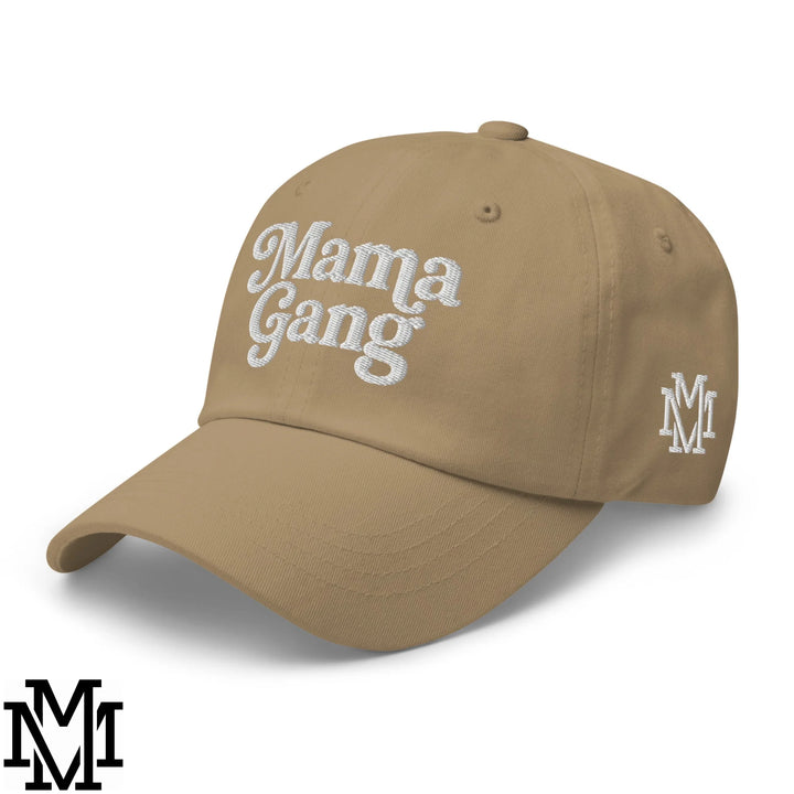 Mama Gang Embroidered Unstructured Dad Hat - Khaki