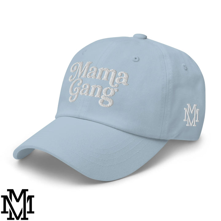 Mama Gang Embroidered Unstructured Dad Hat - Light Blue