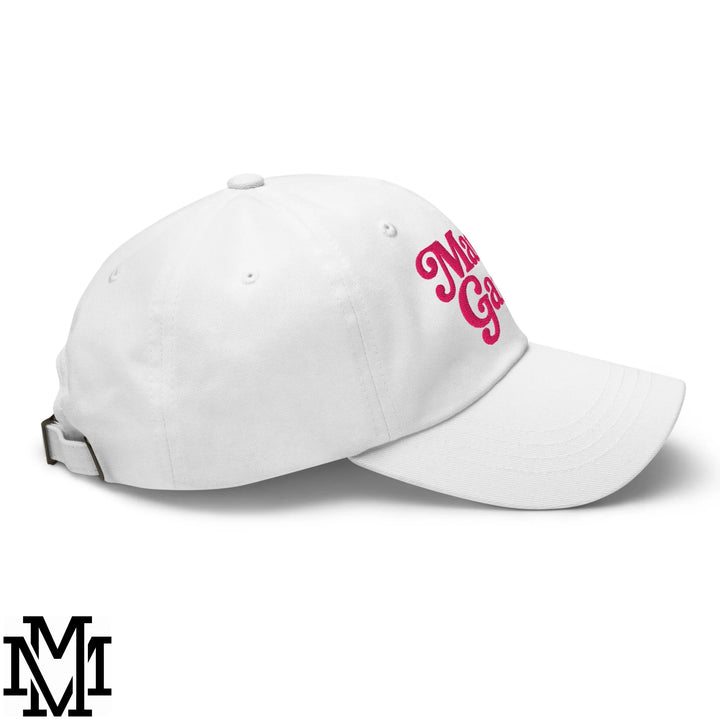 Mama Gang Embroidered Unstructured Dad Hat - White