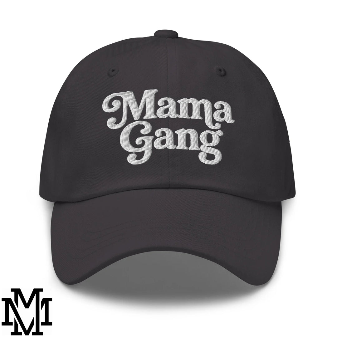 Mama Gang Embroidered Unstructured Dad Hat - Dark Grey