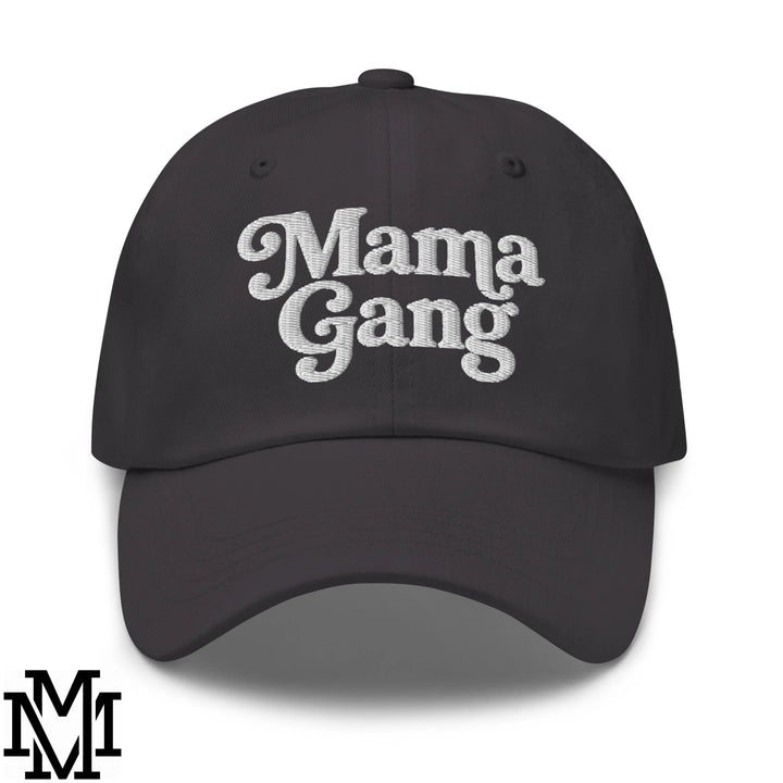 Mama Gang Embroidered Unstructured Dad Hat - Dark Grey