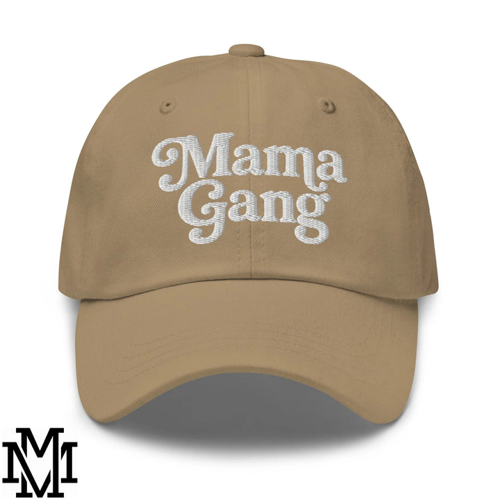Mama Gang Embroidered Unstructured Dad Hat - Khaki