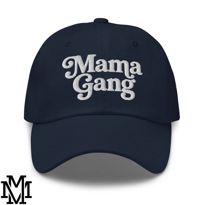 Mama Gang Embroidered Unstructured Dad Hat - Navy