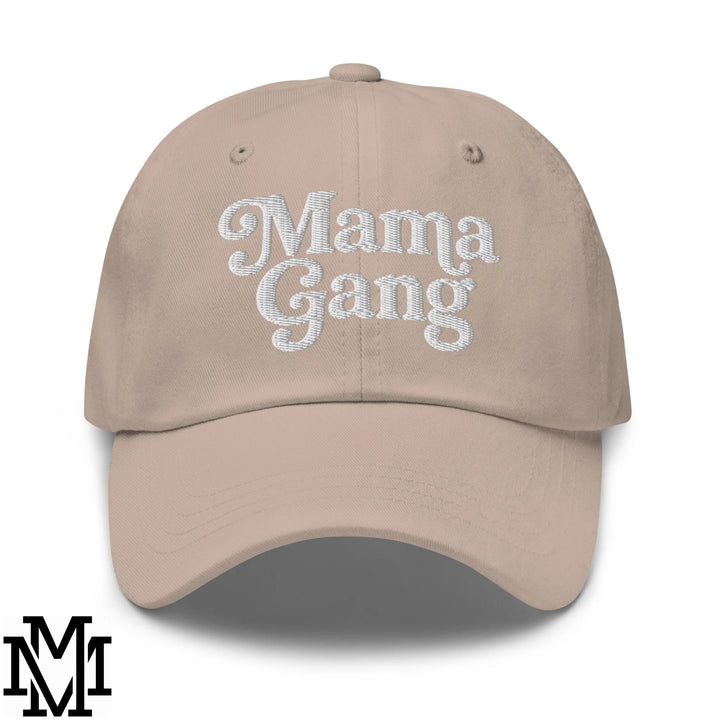 Mama Gang Embroidered Unstructured Dad Hat - Stone