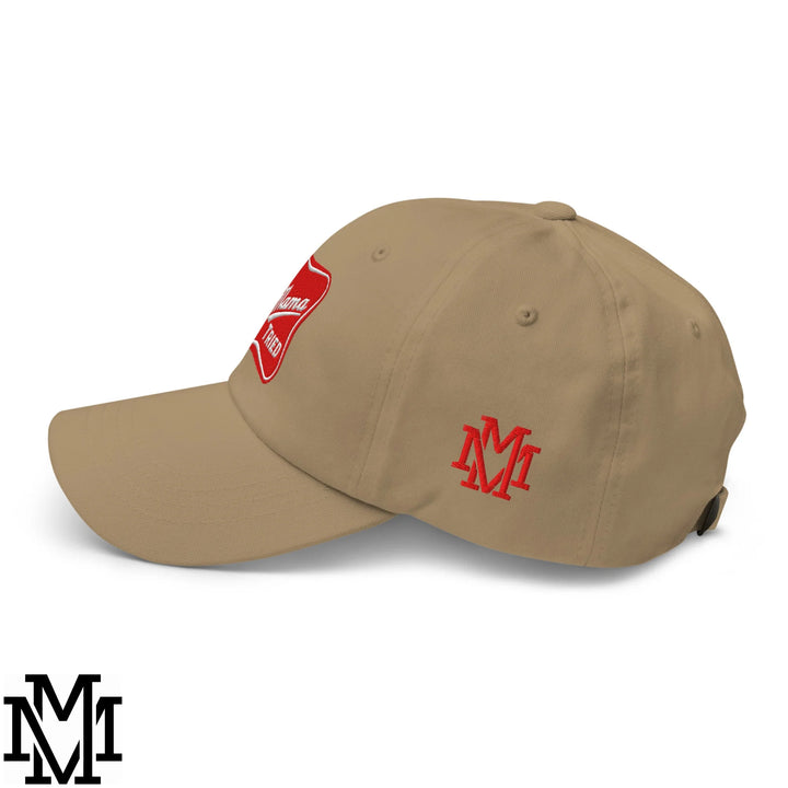 Mama Tried Champagne Embroidered Unstructured Dad Hat - Khaki