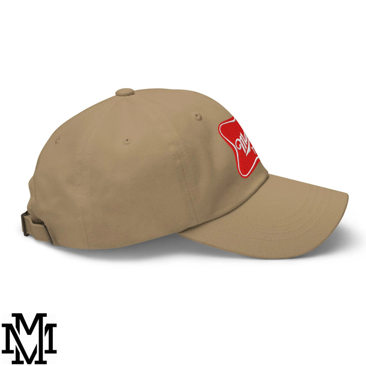 Mama Tried Champagne Embroidered Unstructured Dad Hat - Khaki