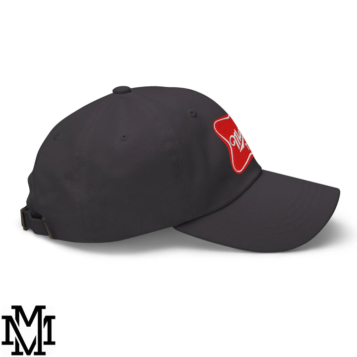 Mama Tried Champagne Embroidered Unstructured Dad Hat - Dark Grey