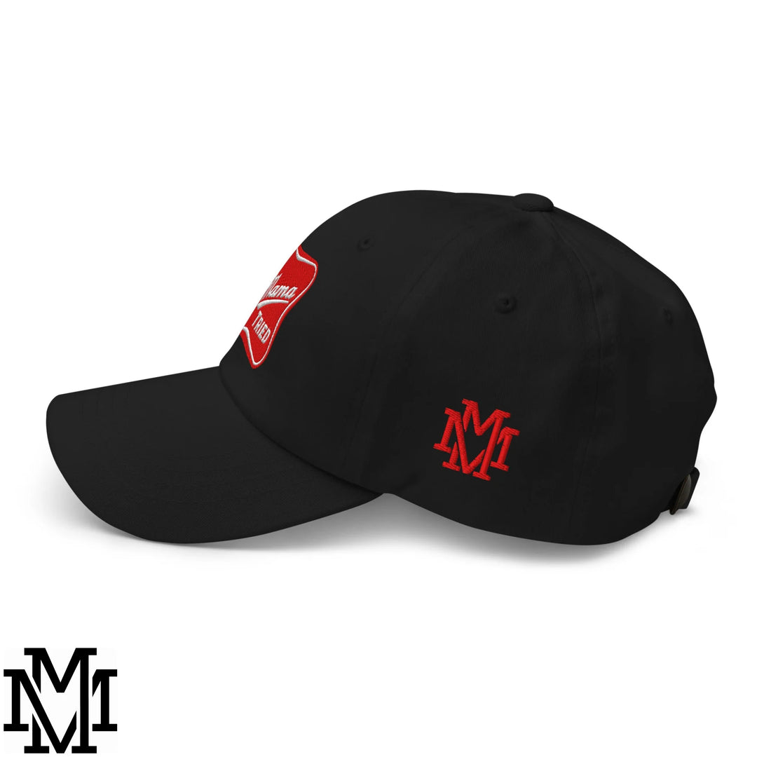 Mama Tried Champagne Embroidered Unstructured Dad Hat - Black