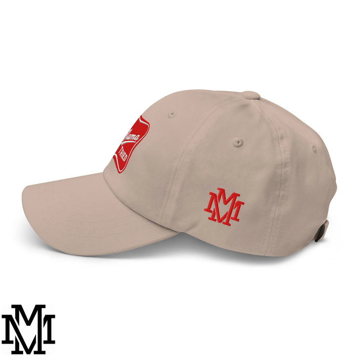 Mama Tried Champagne Embroidered Unstructured Dad Hat - Stone