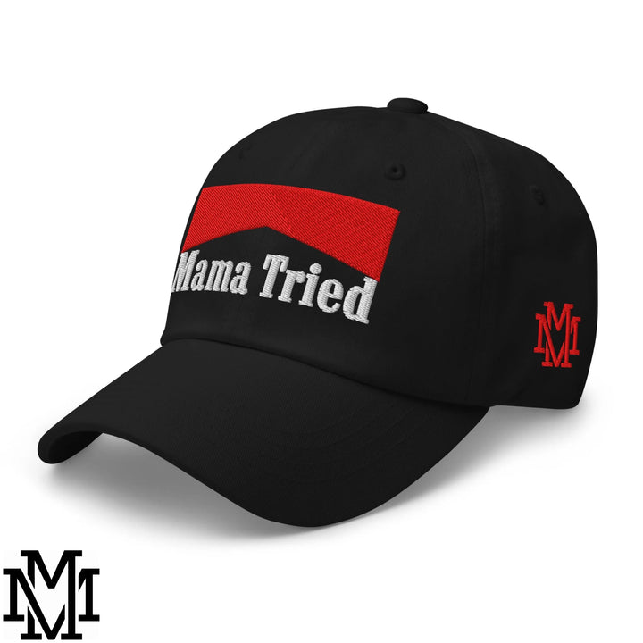 Mama Tried Reds Embroidered Unstructured Dad Hat - Black