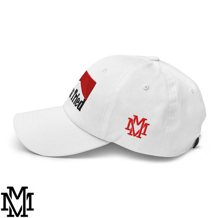 Mama Tried Reds Embroidered Unstructured Dad Hat - White