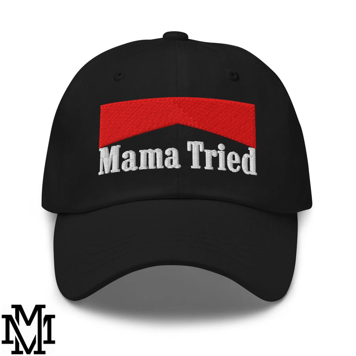 Mama Tried Reds Embroidered Unstructured Dad Hat - Black