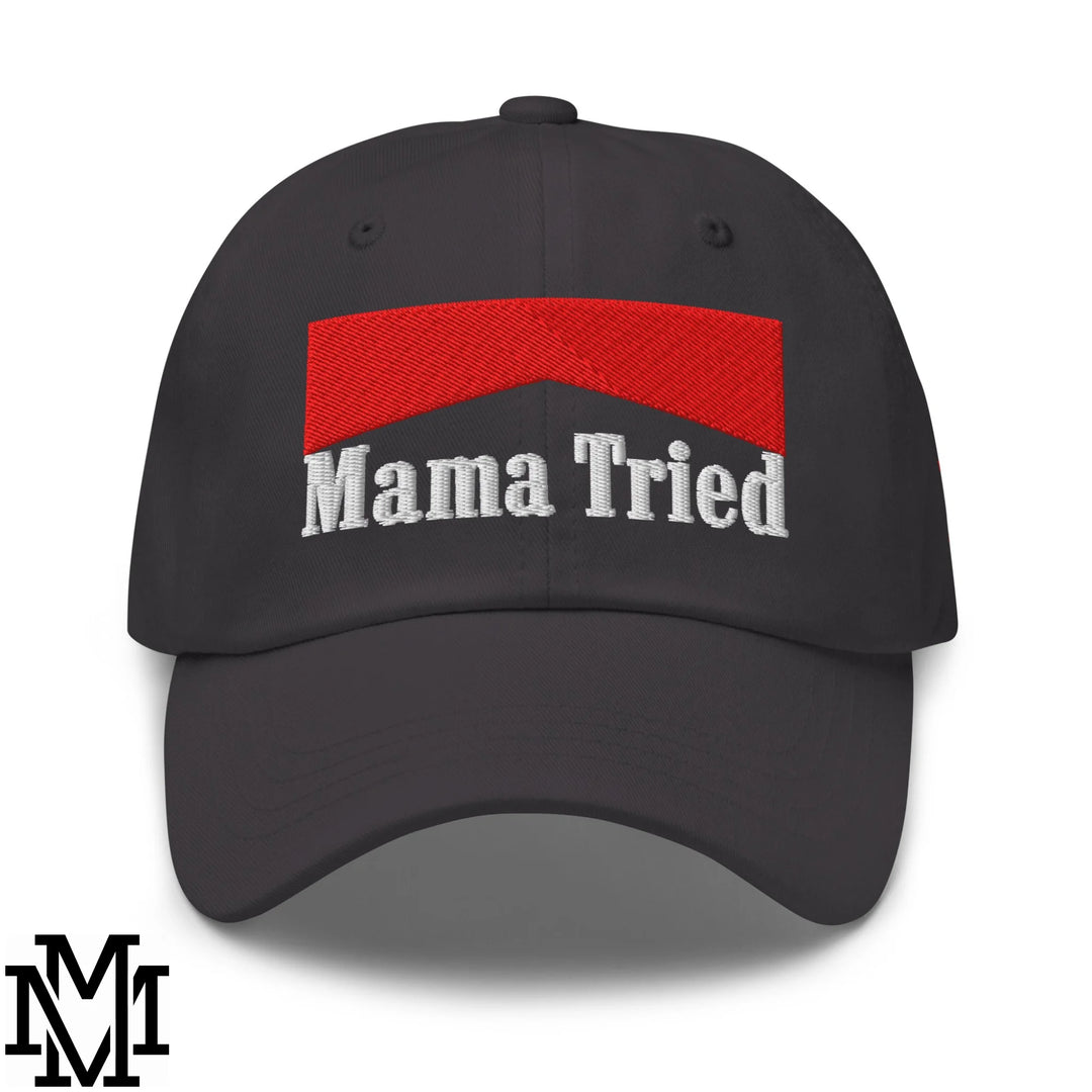 Mama Tried Reds Embroidered Unstructured Dad Hat - Dark Grey