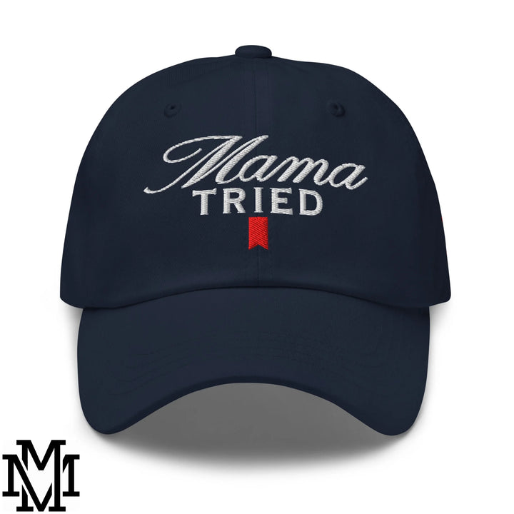 Mama Tried Ultra Embroidered Unstructured Dad Hat - Navy