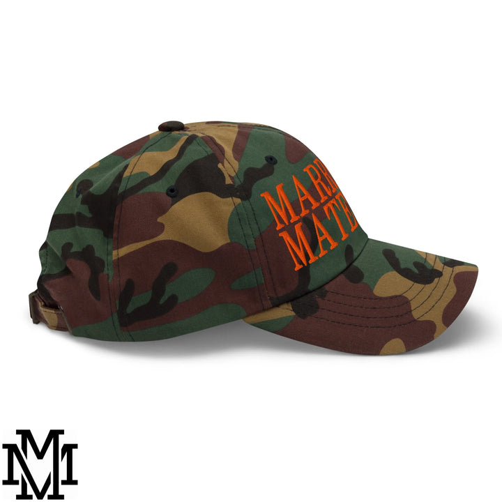 Marriage Material Embroidered Unstructured Dad Hat - Green Camo