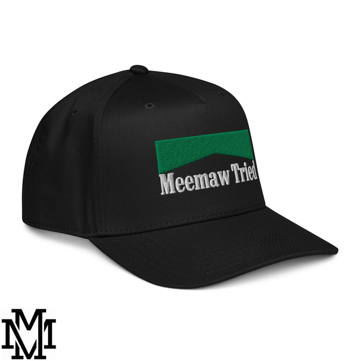 Meemaw Tried Menthol Embroidered Baseball Snapback Hat - Black