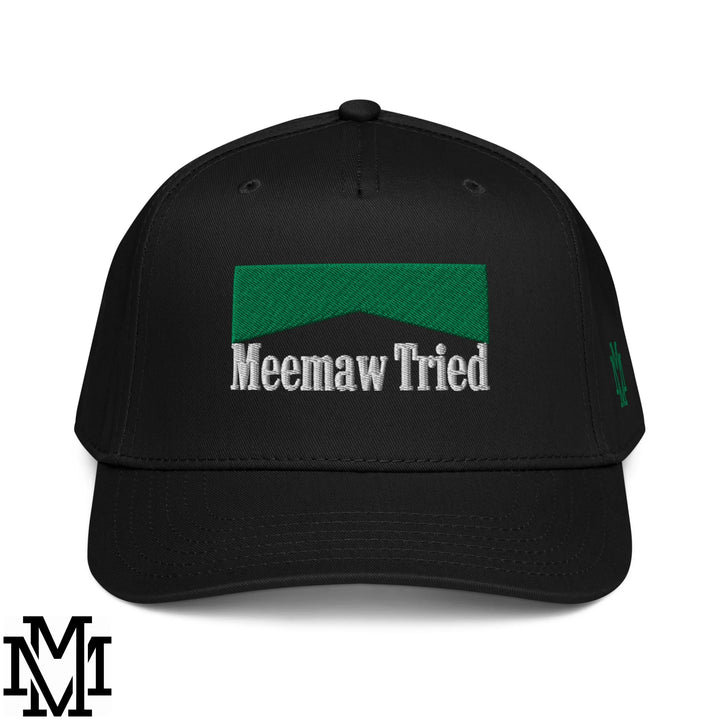 Meemaw Tried Menthol Embroidered Baseball Snapback Hat - Black