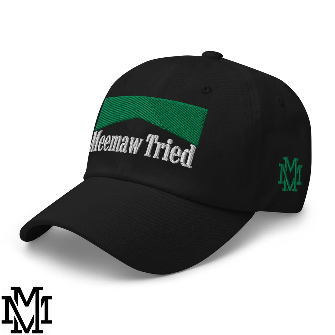 Meemaw Tried Menthol Embroidered Unstructured Dad Hat - Black