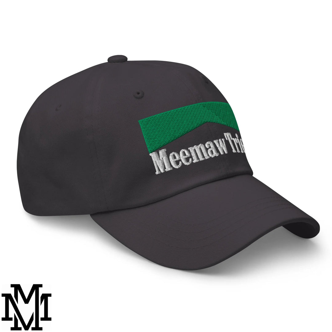 Meemaw Tried Menthol Embroidered Unstructured Dad Hat - Dark Grey