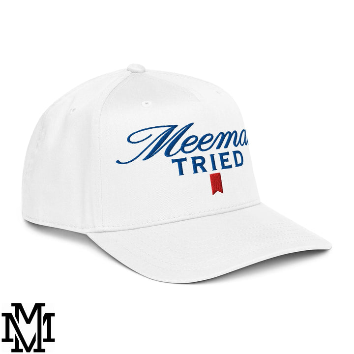 Meemaw Tried Ultra Embroidered Baseball Snapback Hat - White