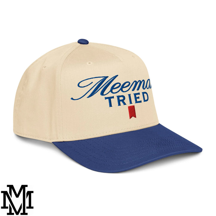 Meemaw Tried Ultra Embroidered Baseball Snapback Hat - Royal Natural