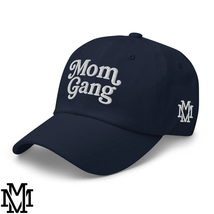 Mom Gang Embroidered Unstructured Dad Hat - Navy