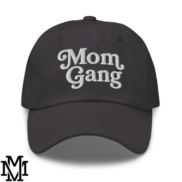 Mom Gang Embroidered Unstructured Dad Hat - Dark Grey