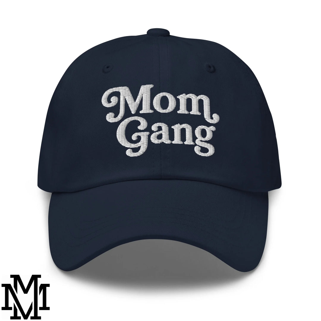 Mom Gang Embroidered Unstructured Dad Hat - Navy