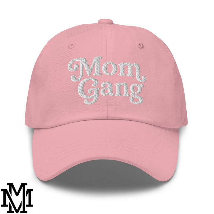 Mom Gang Embroidered Unstructured Dad Hat - Pink