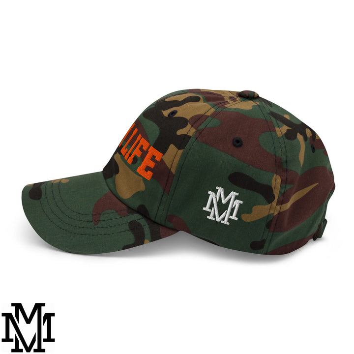 Mom Life Embroidered Unstructured Dad Hat - Green Camo