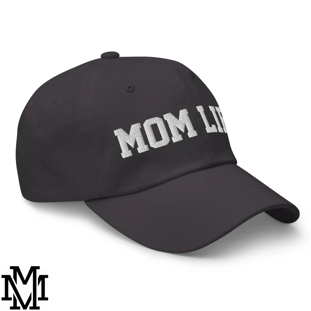 Mom Life Embroidered Unstructured Dad Hat - Dark Grey