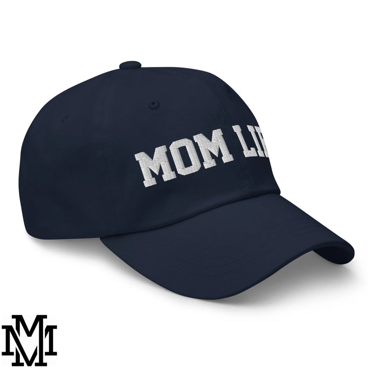 Mom Life Embroidered Unstructured Dad Hat - Navy