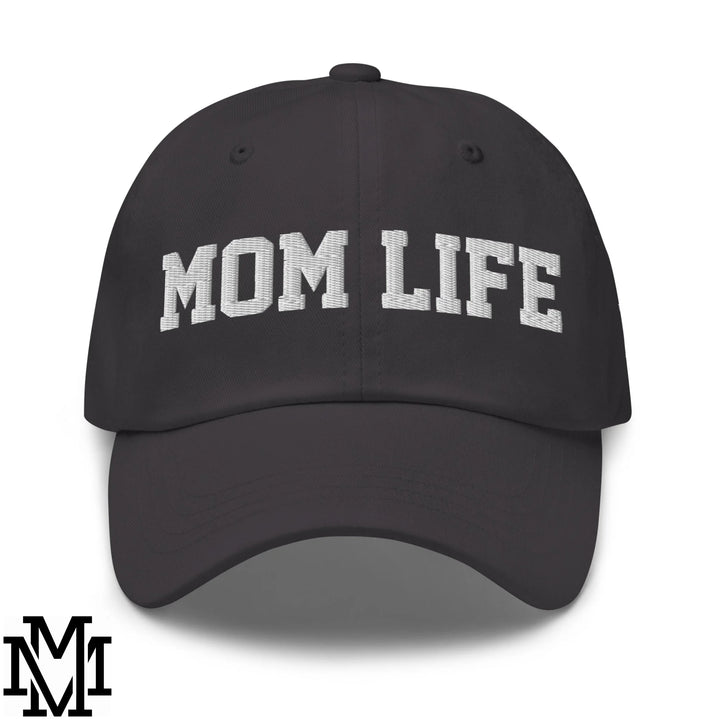 Mom Life Embroidered Unstructured Dad Hat - Dark Grey