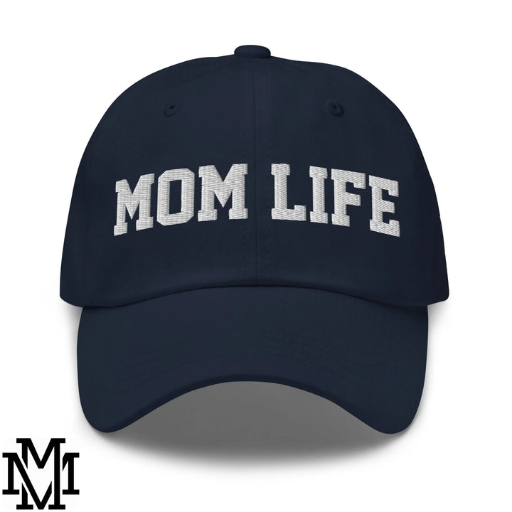 Mom Life Embroidered Unstructured Dad Hat - Navy