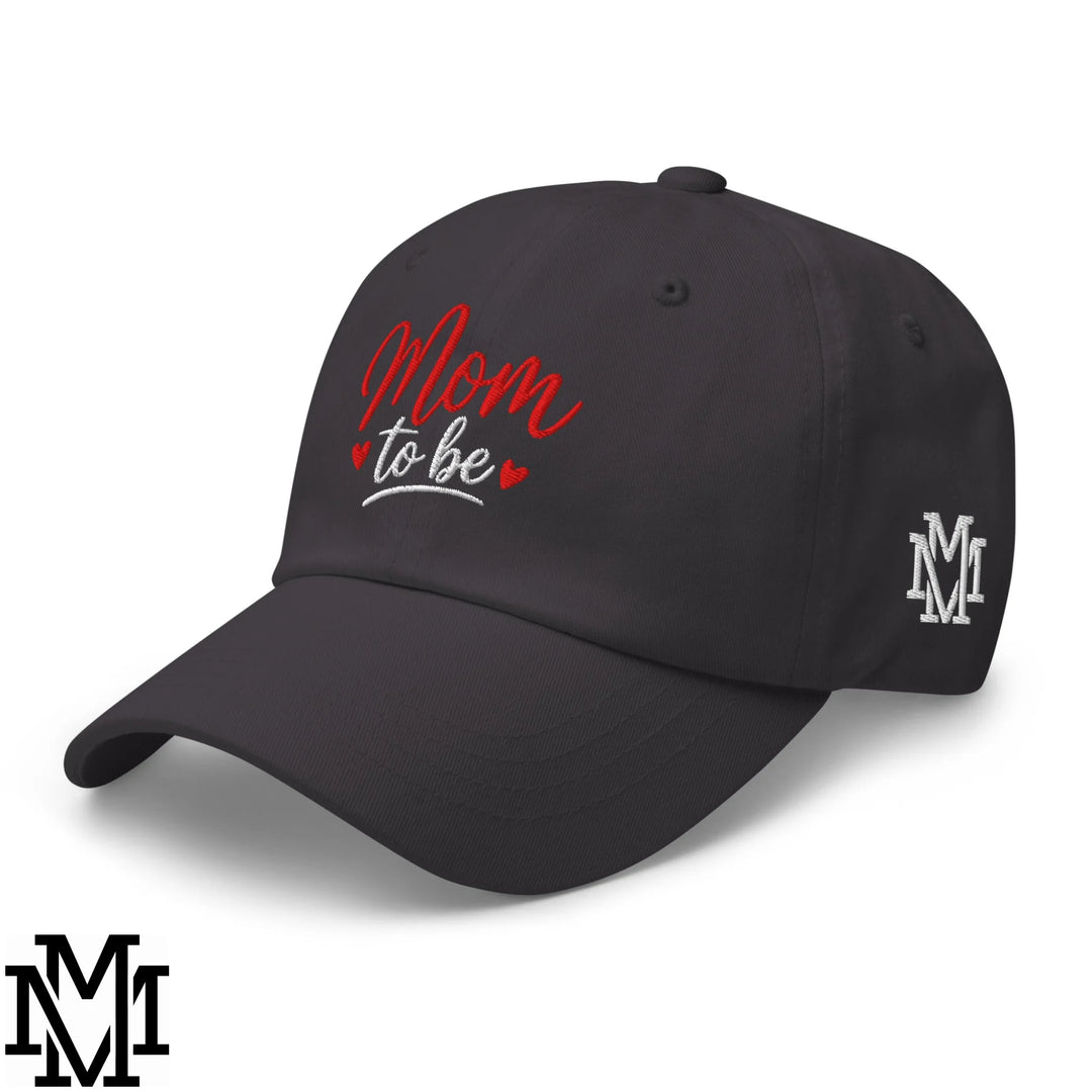 Mom to Be Embroidered Unstructured Dad Hat - Dark Grey