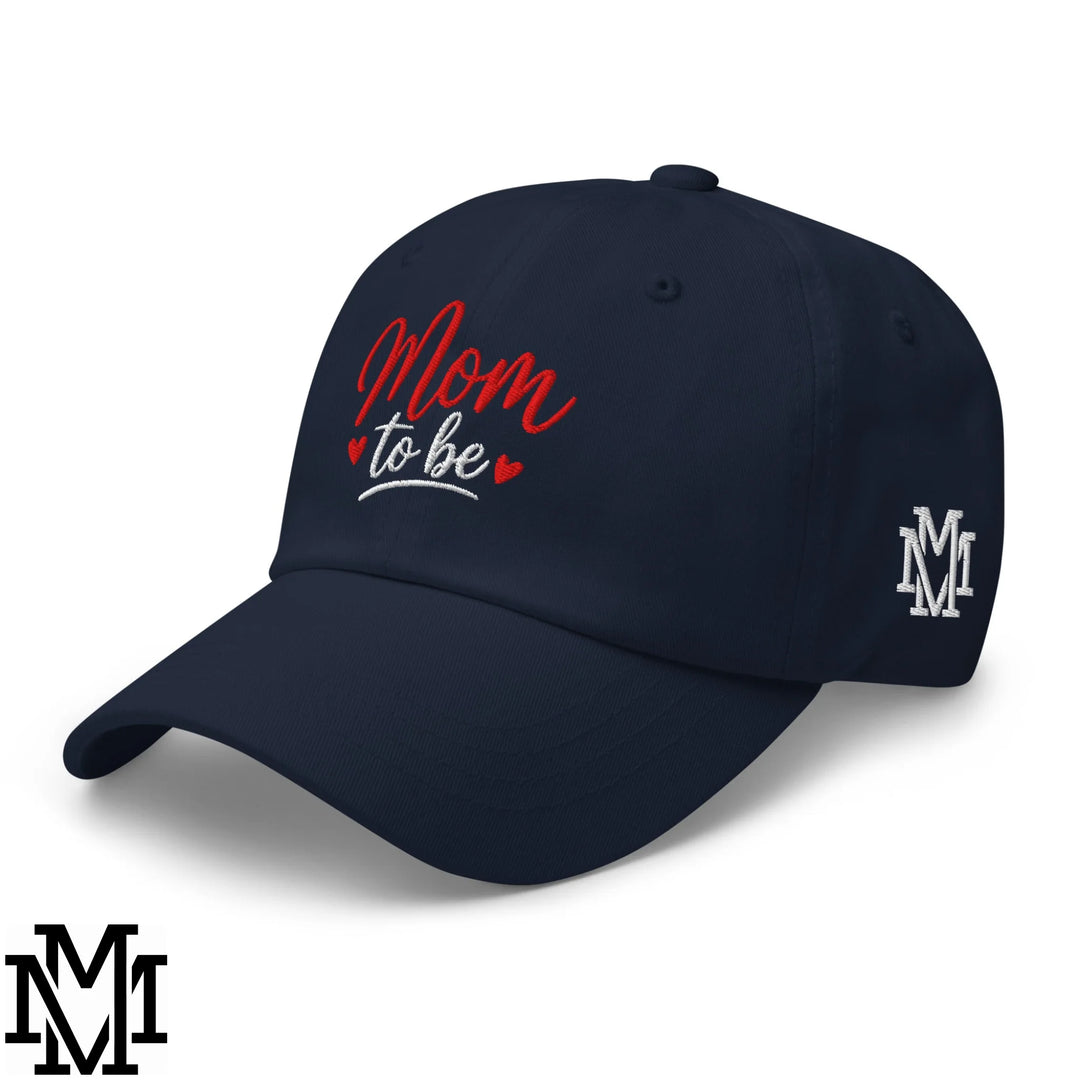 Mom to Be Embroidered Unstructured Dad Hat - Navy