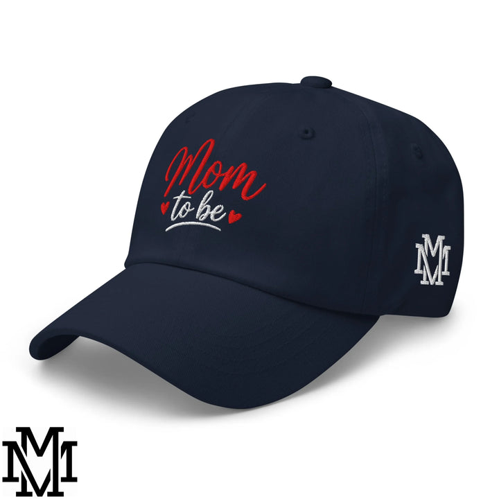 Mom to Be Embroidered Unstructured Dad Hat - Navy