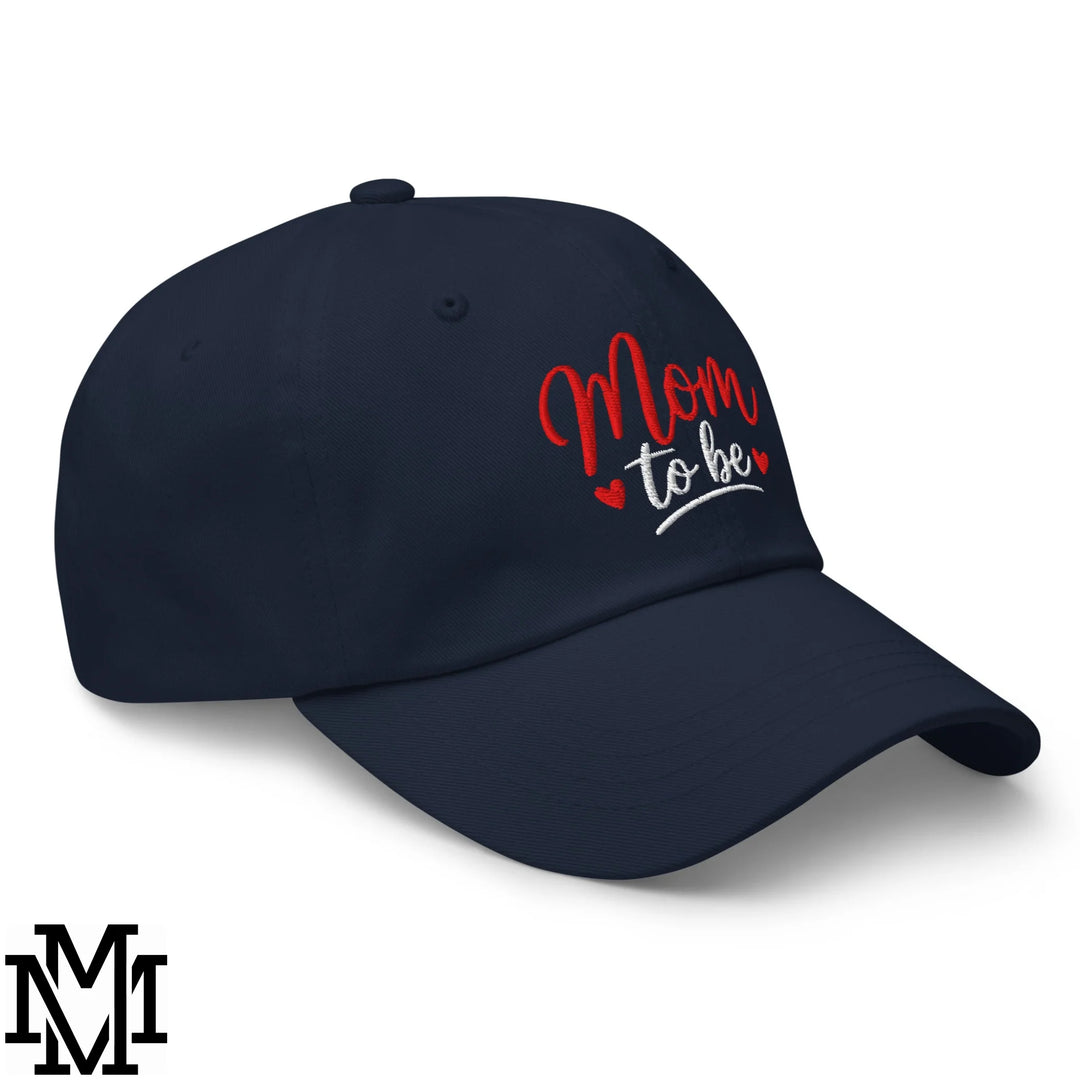 Mom to Be Embroidered Unstructured Dad Hat - Navy