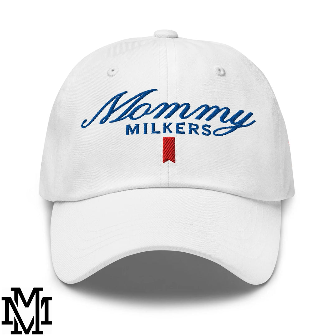 Mommy Milkers Ultra Embroidered Unstructured Dad Hat - White