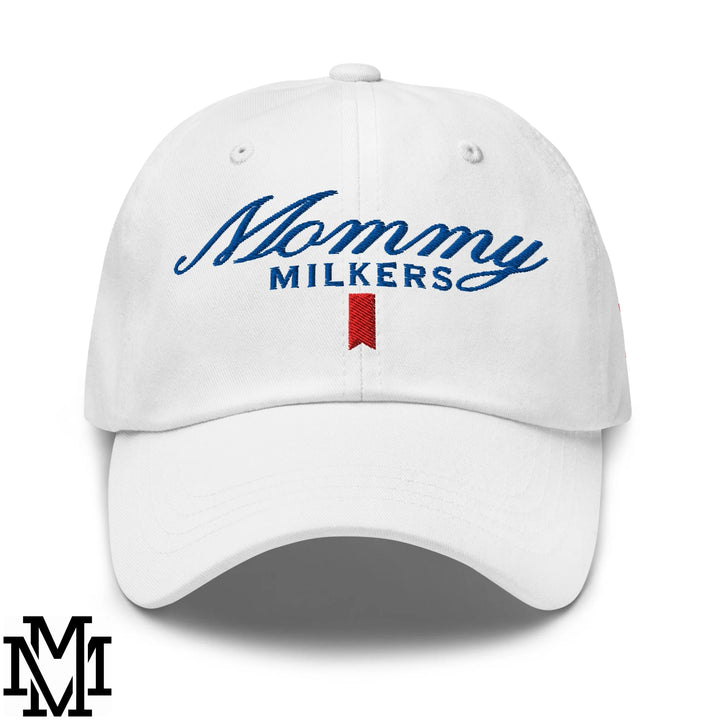 Mommy Milkers Ultra Embroidered Unstructured Dad Hat - White