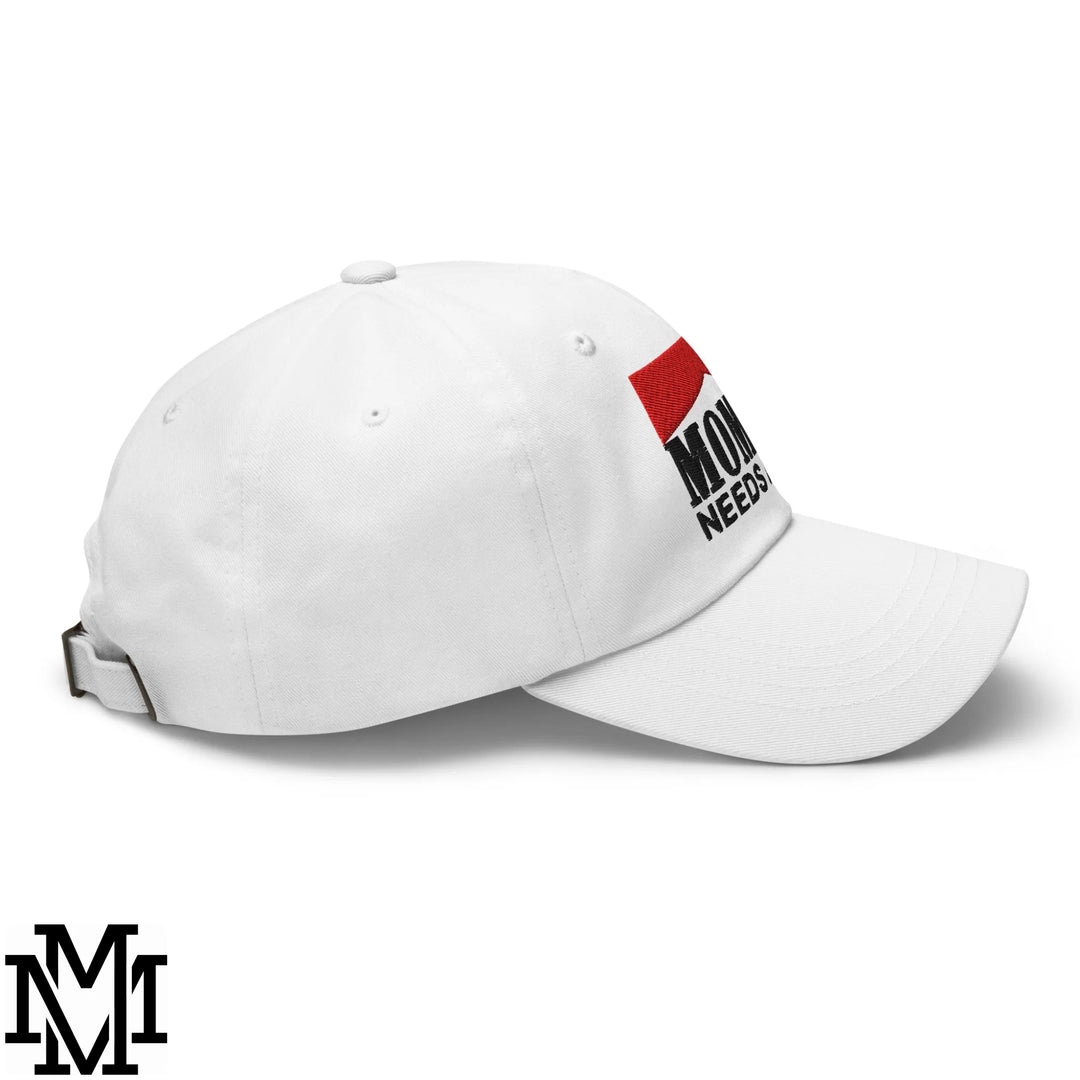 Mommy Needs a Cig Embroidered Unstructured Dad Hat - White
