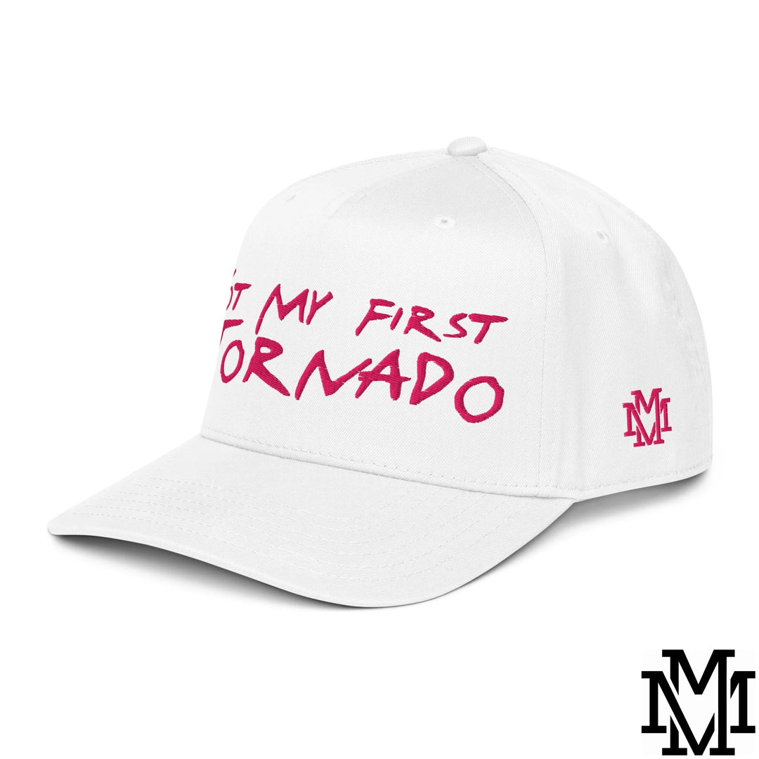 Not My First Tornado Embroidered Baseball Snapback Hat - White