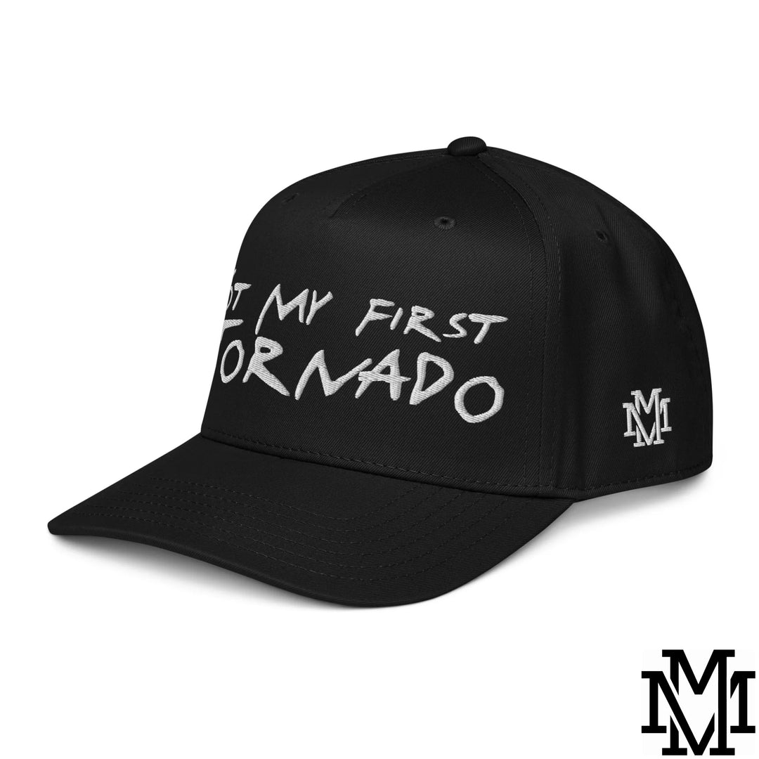 Not My First Tornado Embroidered Baseball Snapback Hat - Black