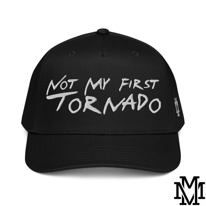 Not My First Tornado Embroidered Baseball Snapback Hat - Black