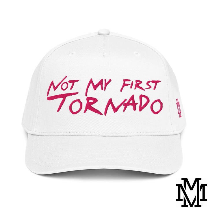 Not My First Tornado Embroidered Baseball Snapback Hat - White