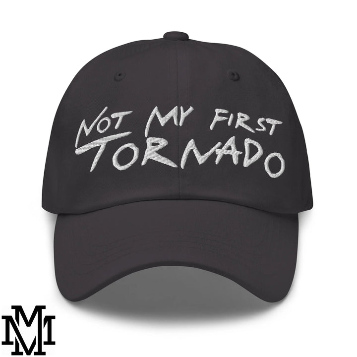 Not My First Tornado Embroidered Unstructured Dad Hat - Dark Grey
