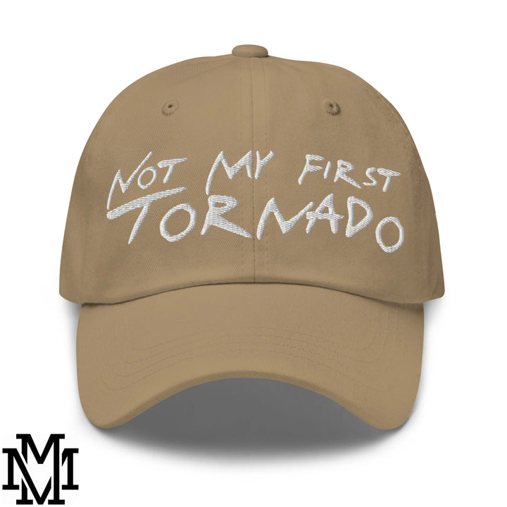 Not My First Tornado Embroidered Unstructured Dad Hat - Khaki