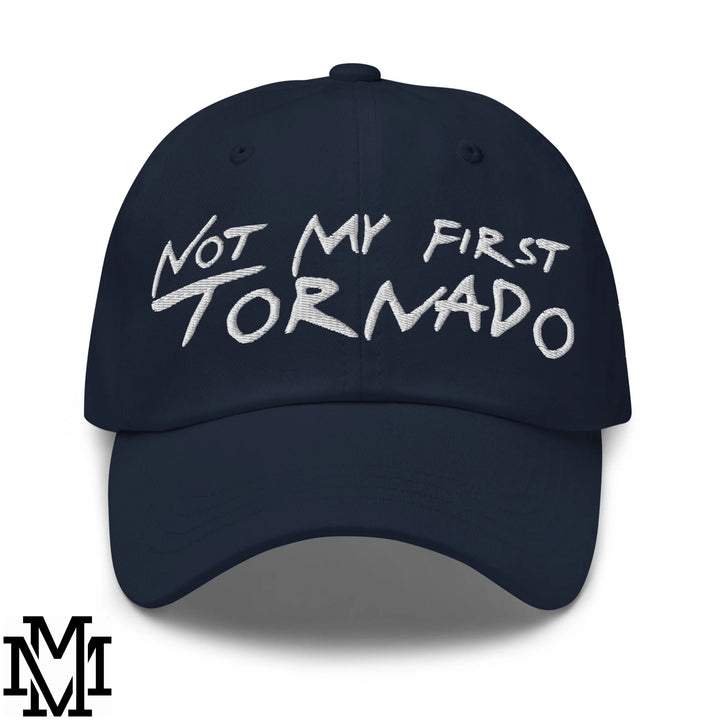 Not My First Tornado Embroidered Unstructured Dad Hat - Navy