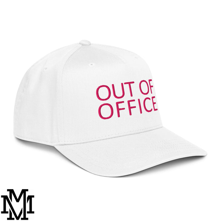 Out of Office Embroidered Baseball Snapback Hat - White