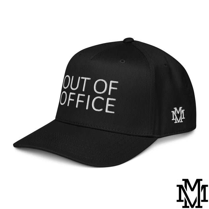 Out of Office Embroidered Baseball Snapback Hat - Black